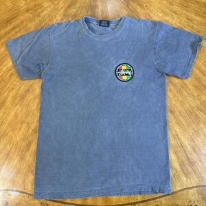 Vintage Stussy Jamaica Colors Bob Marley Vibes Faded Gray T-Shirt Men's Small